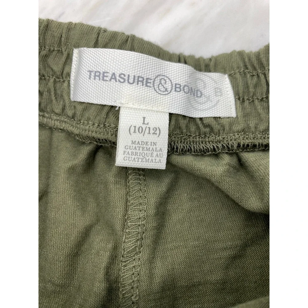 Treasure and Bond Kids Girls Ruffle‎ Hem Shorts Olive Green Size L (10/12)